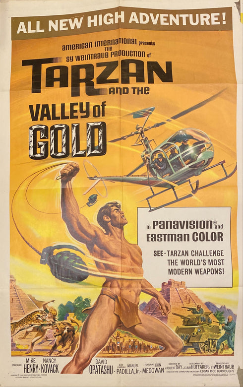 tarzan and the valley of gold 1966 one sheet poster folded